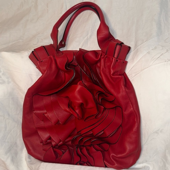 Valentino Garavani Handbags - Valentino Garavani Red Rose Leather Bag